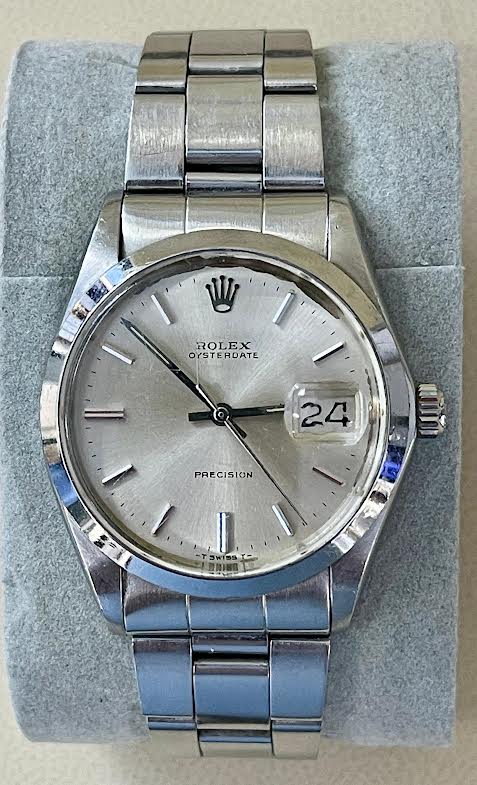 Rolex Oysterdate 6694 Stainless Steel 34mm Silver Dial