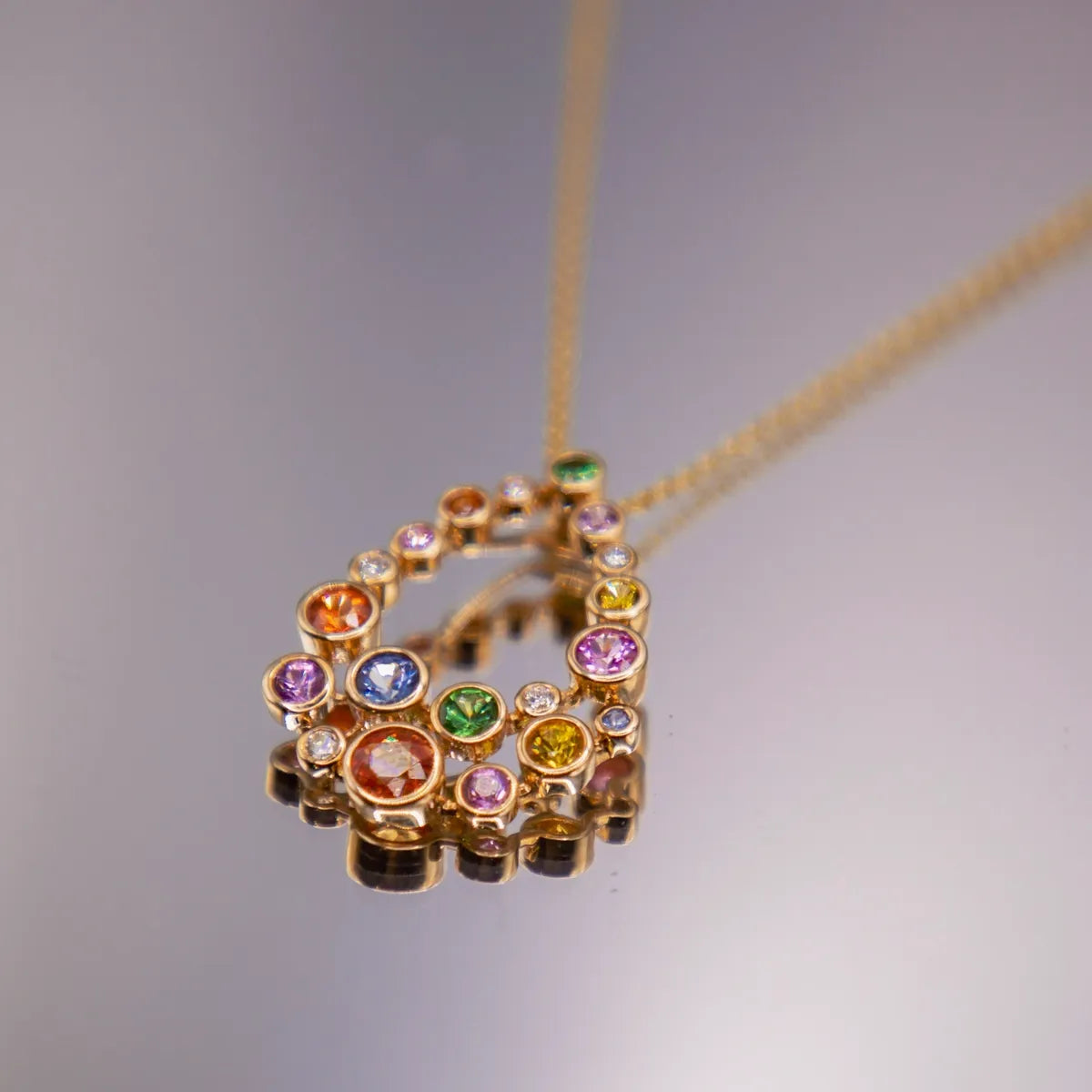 Yellow Gold Diamond Multi-Gem Pendant