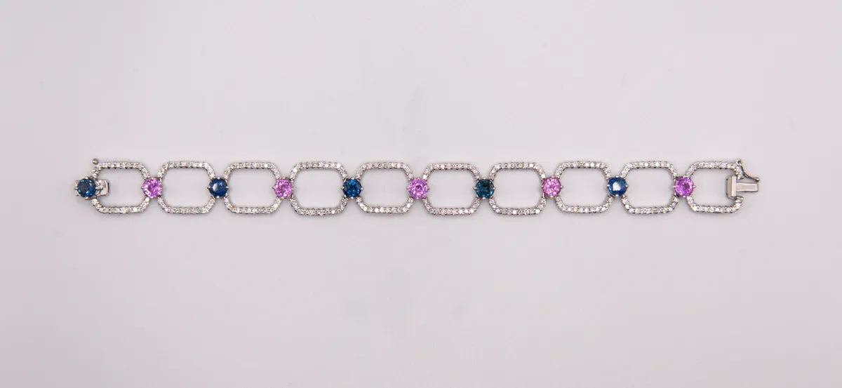 White Gold Sapphire Diamond Bracelet