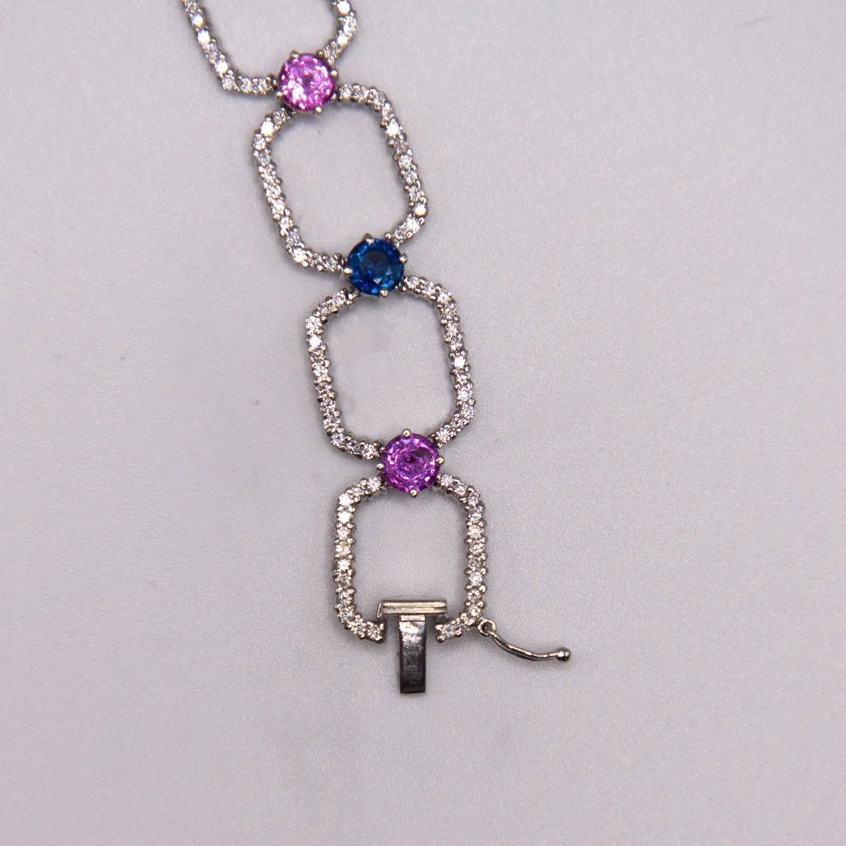 White Gold Sapphire Diamond Bracelet