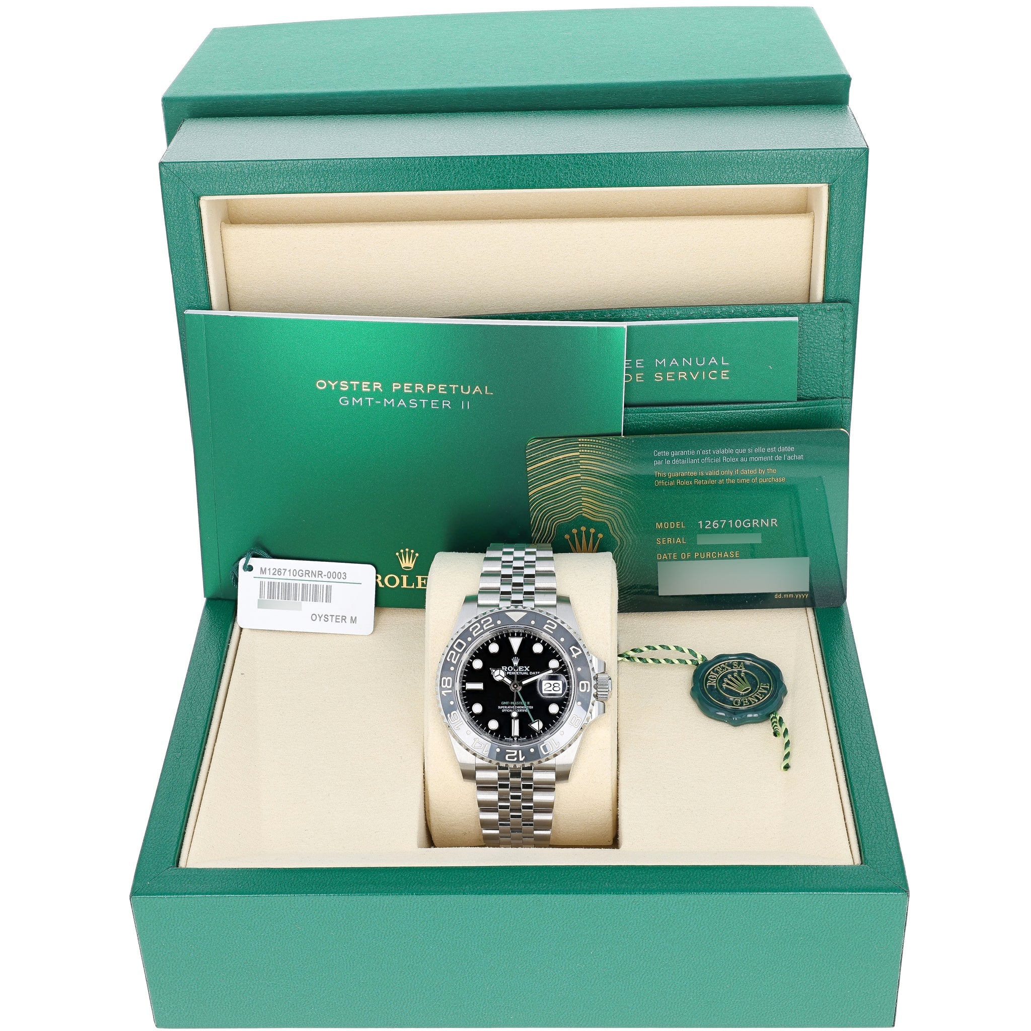 Rolex GMT-Master II 126710GRNR NEW Jubilee Bruce Wayne Steel 40 mm