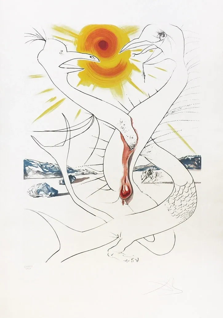 The Caduseus Of Mars Nourished By the Ball Of Fire Of Jupiter by Salvador Dali