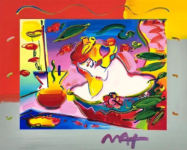 Flower Blossom Lady (Overpaint) by Peter Max