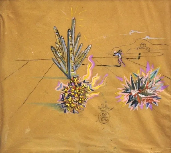 Christal Monuments In a Landscape by Salvador Dali