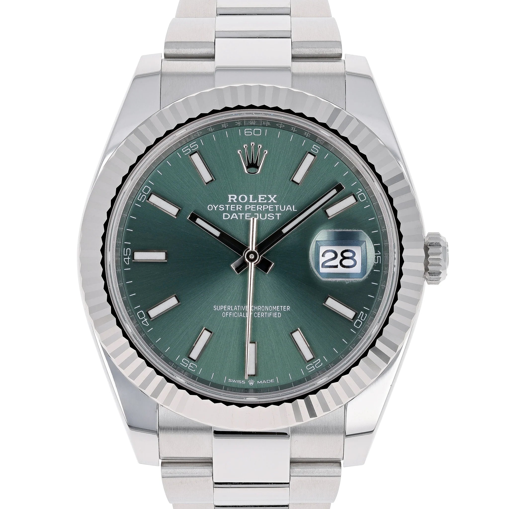 Rolex Datejust 41 mm 126334 Mint Green NEW Oyster Steel