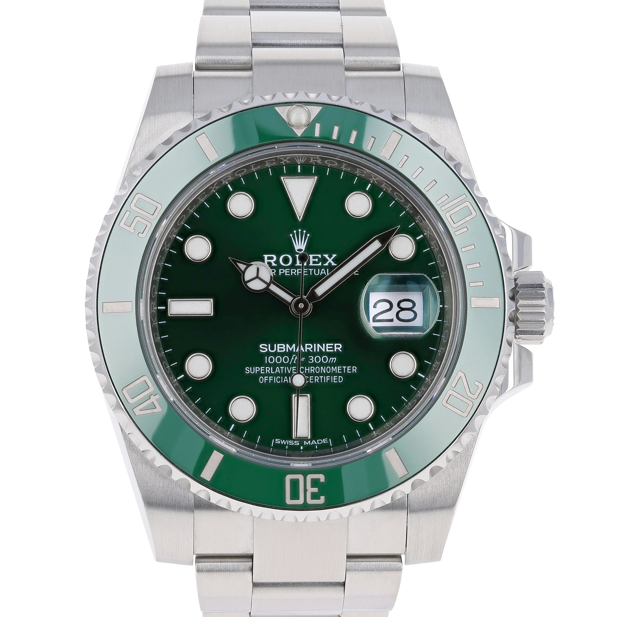 Rolex Submariner Date 116610LV Green Hulk Papers Box Full Set 40 mm