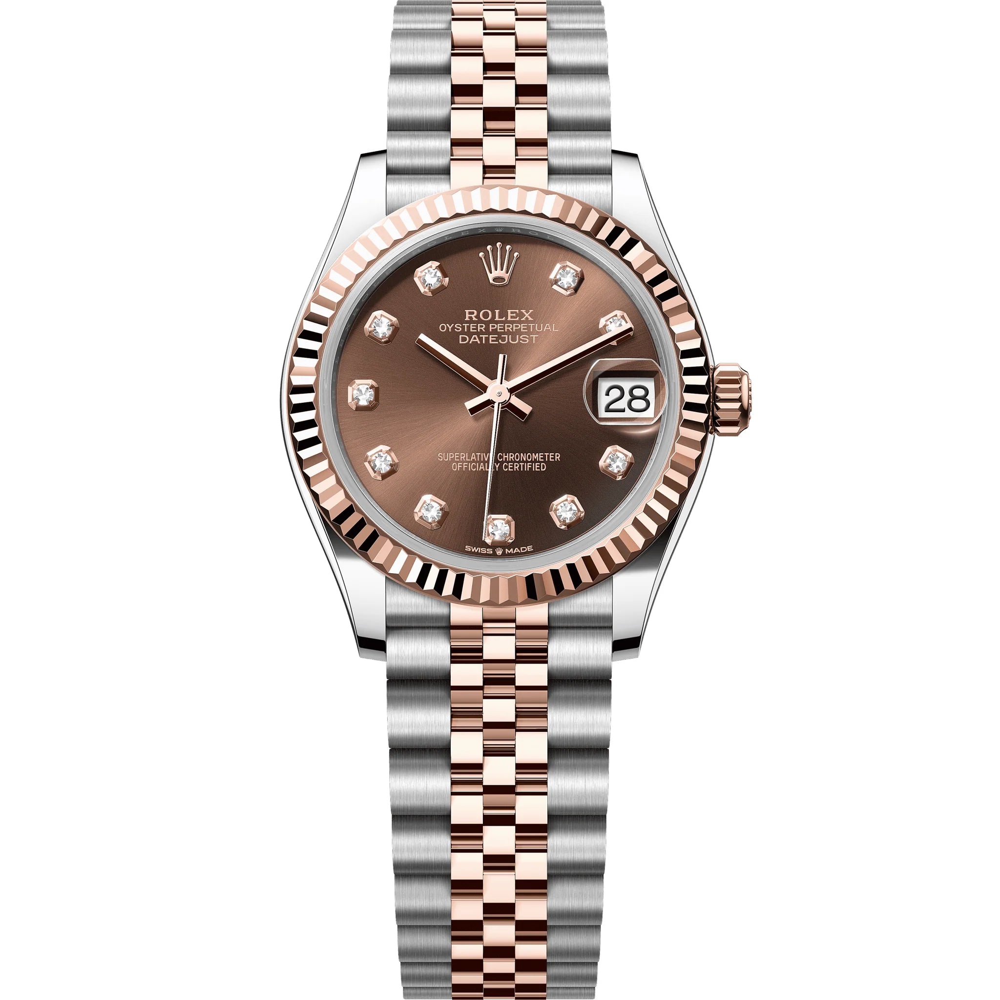 Rolex Datejust 31 mm 278271 Chocolate NEW Rose Gold & Steel Jubilee