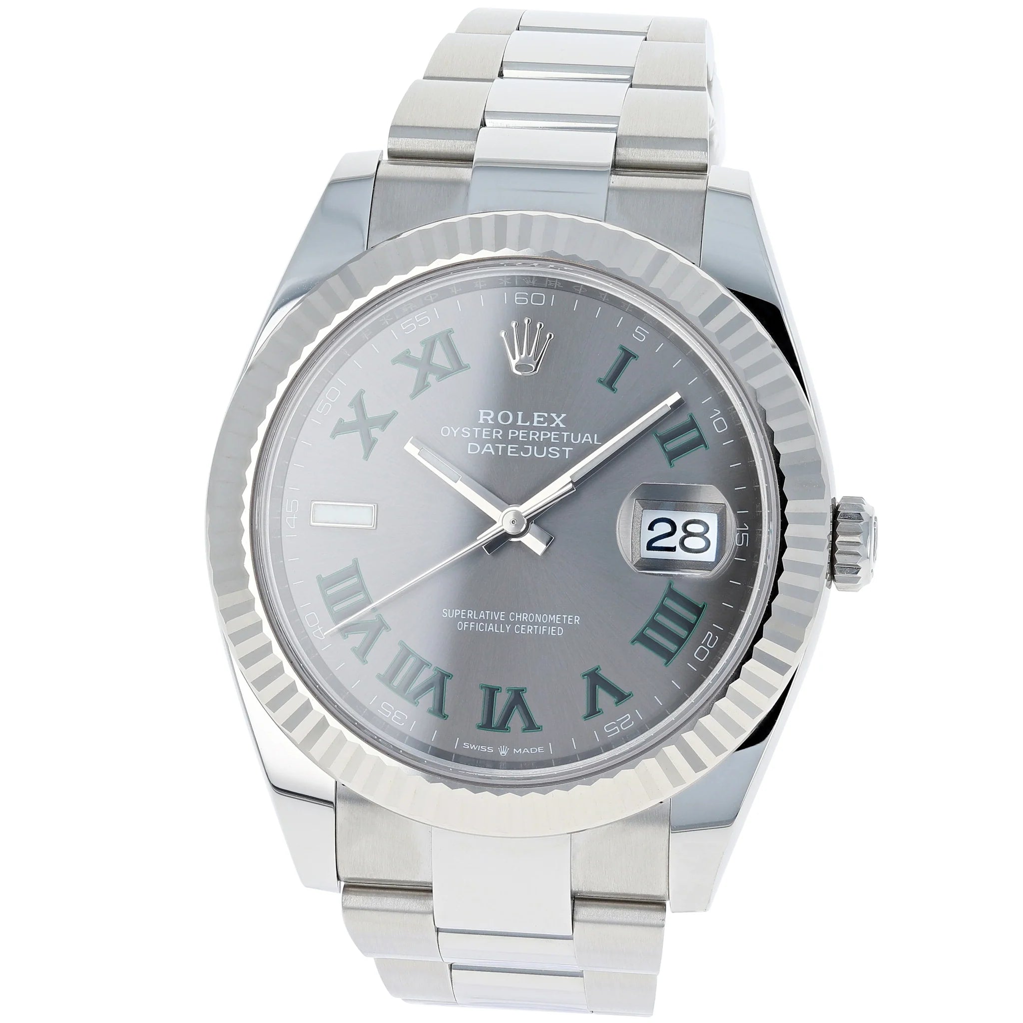 Rolex Datejust 41 mm 126334 NEW 2025 Slate Roman Wimbledon Oyster Steel