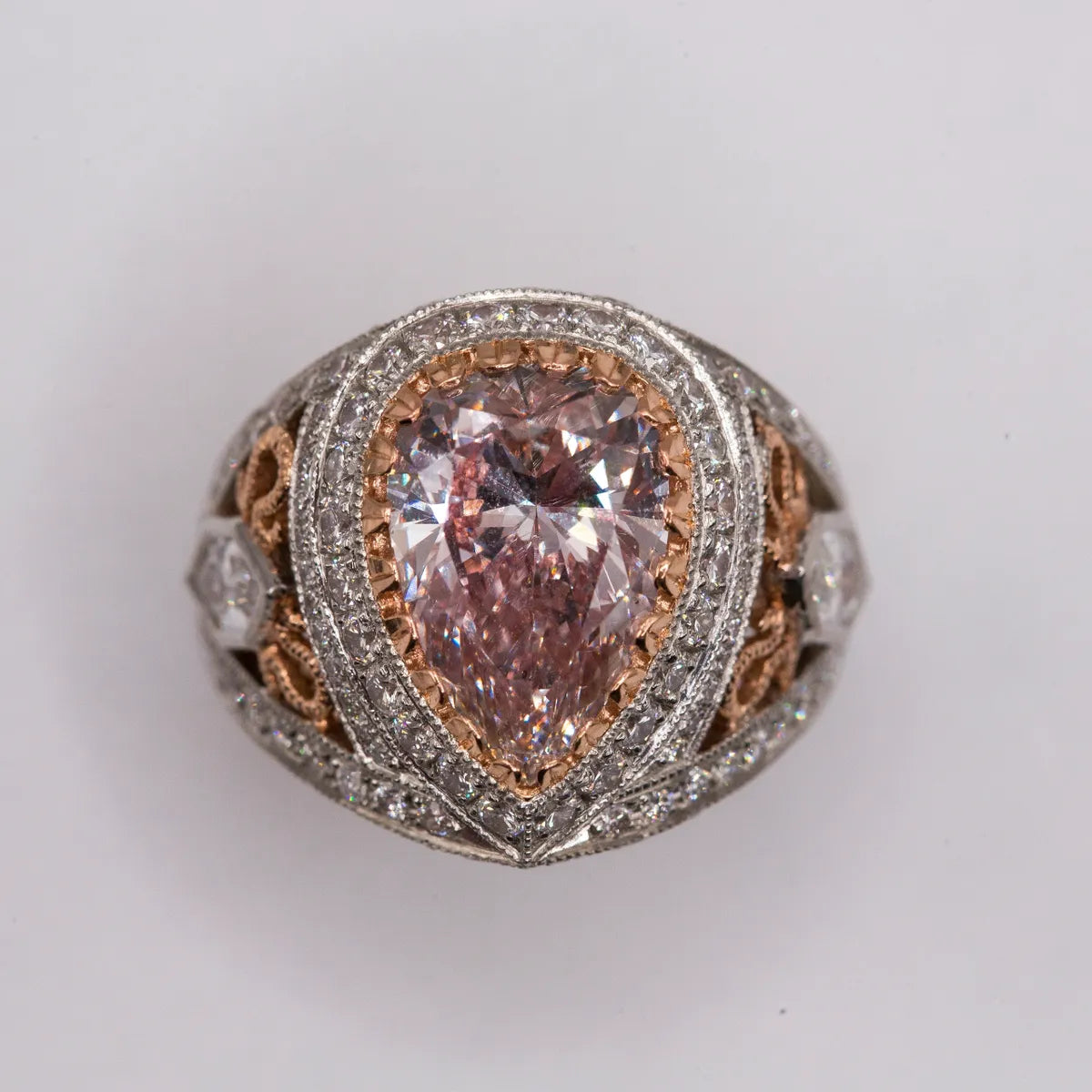 3.60 Carat GIA Cert Pink Diamond/Platinum/18k. Ring by Anthony Gerard DiMaggio