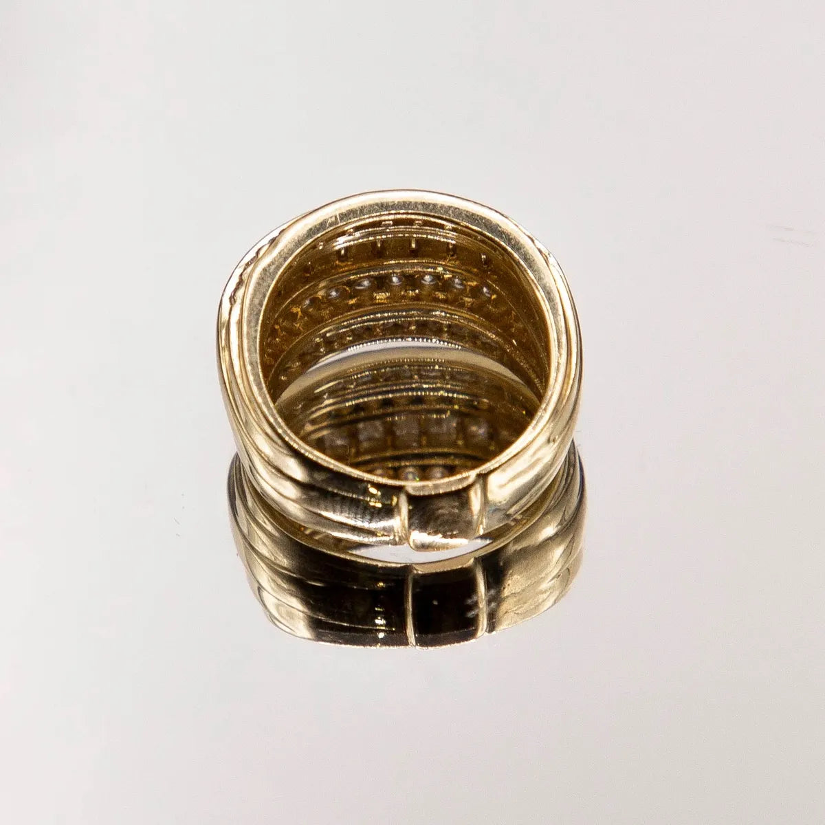 2.25 Carats Diamond 14k Multi Row Ring