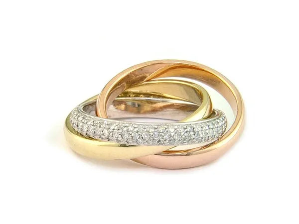 14K W/Y/P GOLD DIAMOND RING