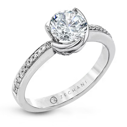 Zeghani 14K White Gold Engagement Ring