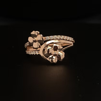 Double Flower Diamond Ring