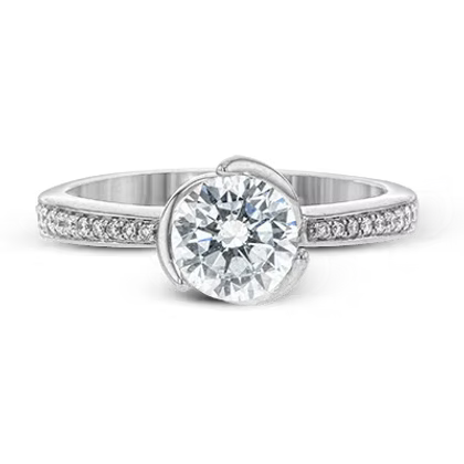 Zeghani 14K White Gold Engagement Ring