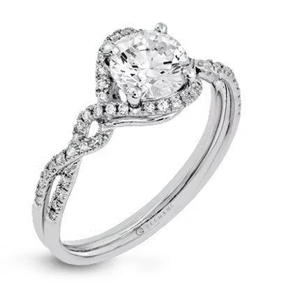 Sparkling White Gold Engagement Ring with Diamonds