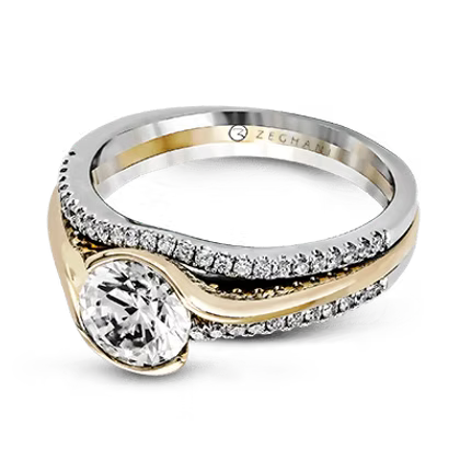 Two-Tone Gold Engagement Ring with Diamonds