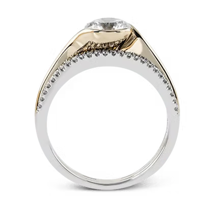 Two-Tone Gold Engagement Ring with Diamonds