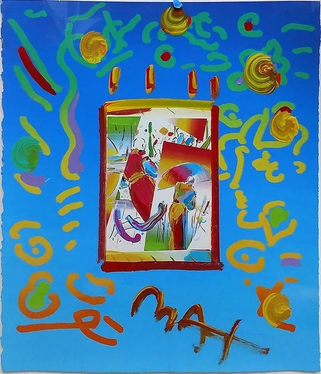 Umbrella Man (Overpaint) by Peter Max
