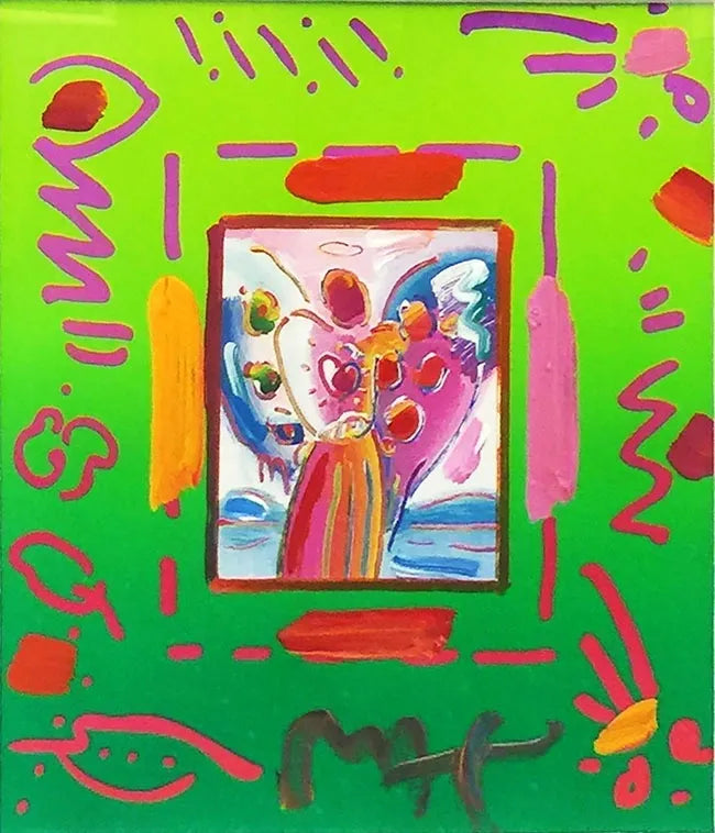 Angel With Heart Collage Ver. II (Overpaint) by Peter Max