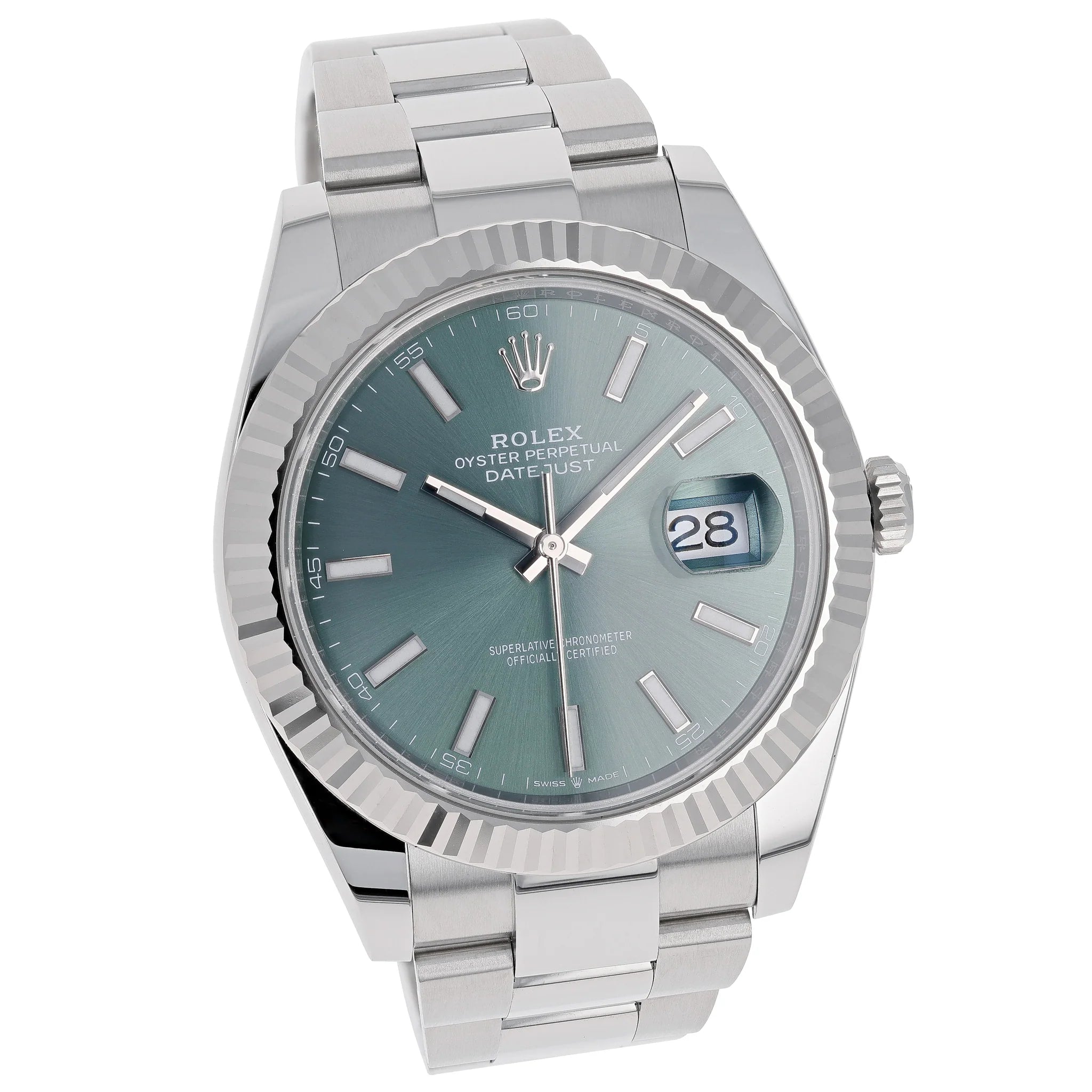 Rolex Datejust 41 mm 126334 Mint Green NEW Oyster Steel