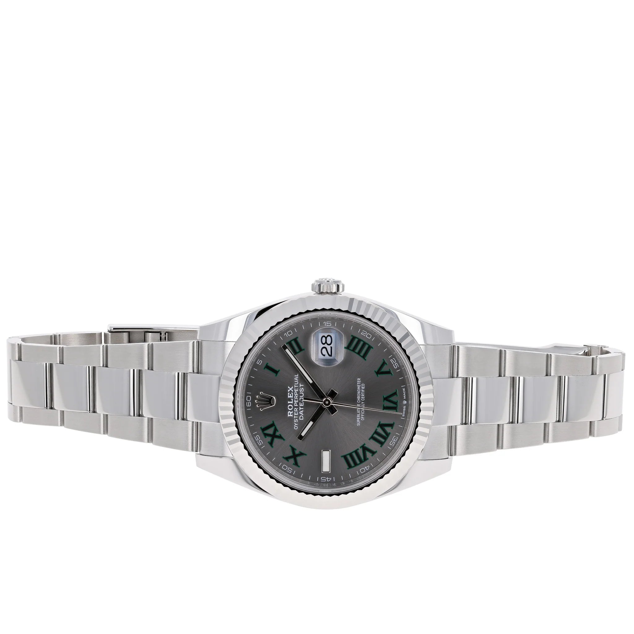 Rolex Datejust 41 mm 126334 NEW 2025 Slate Roman Wimbledon Oyster Steel