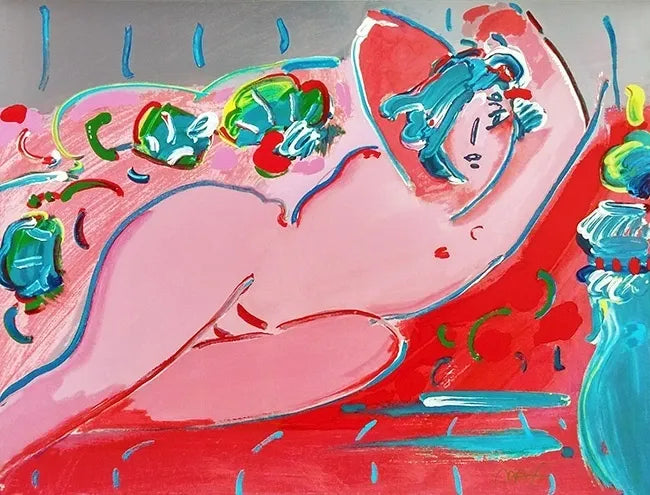 Reclining In Red by Peter Max