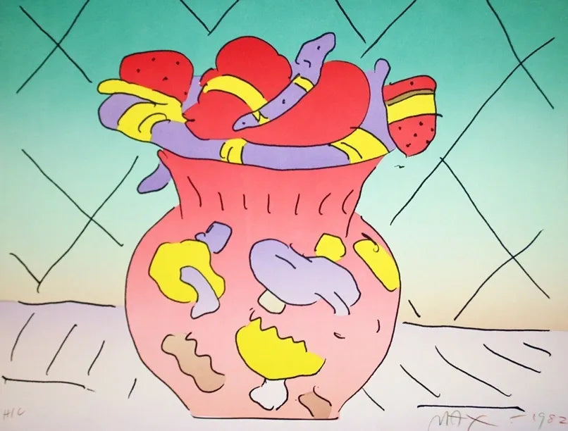Red Vase by Peter Max
