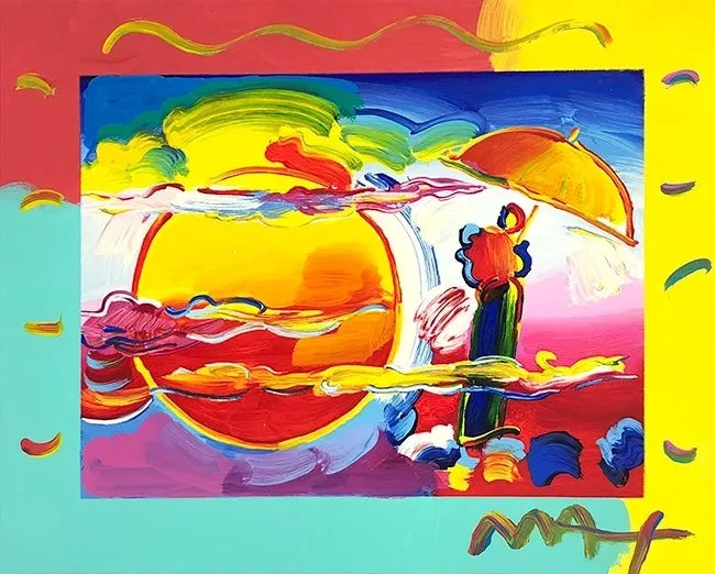 Sage With Umbrella (Overpaint) by Peter max
