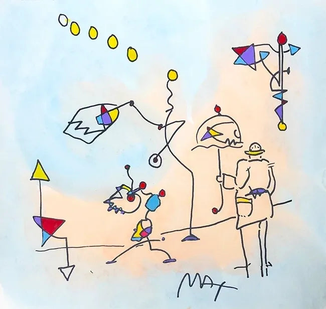 Umbrella Man (Sunrise) by Peter Max