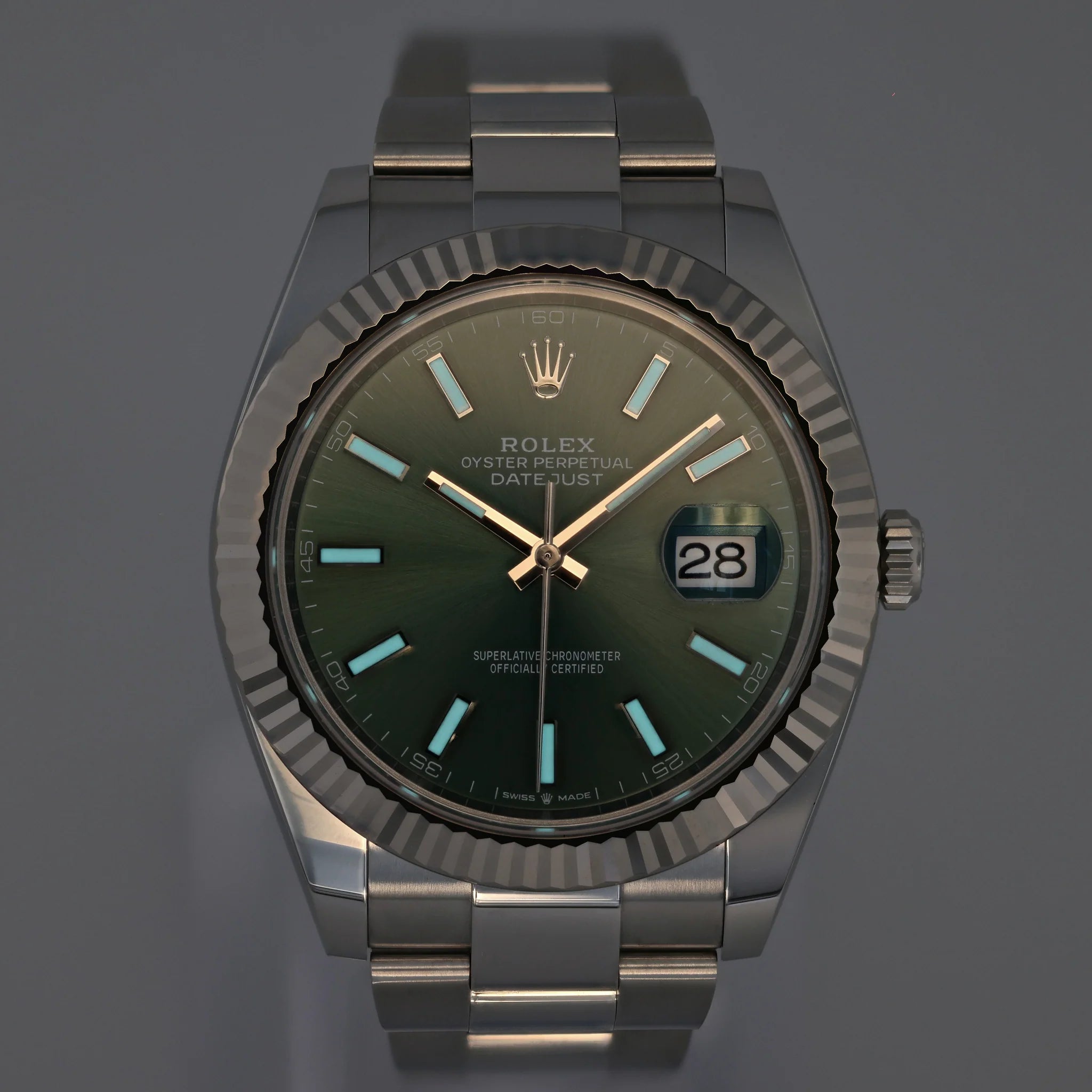 Rolex Datejust 41 mm 126334 Mint Green NEW Oyster Steel