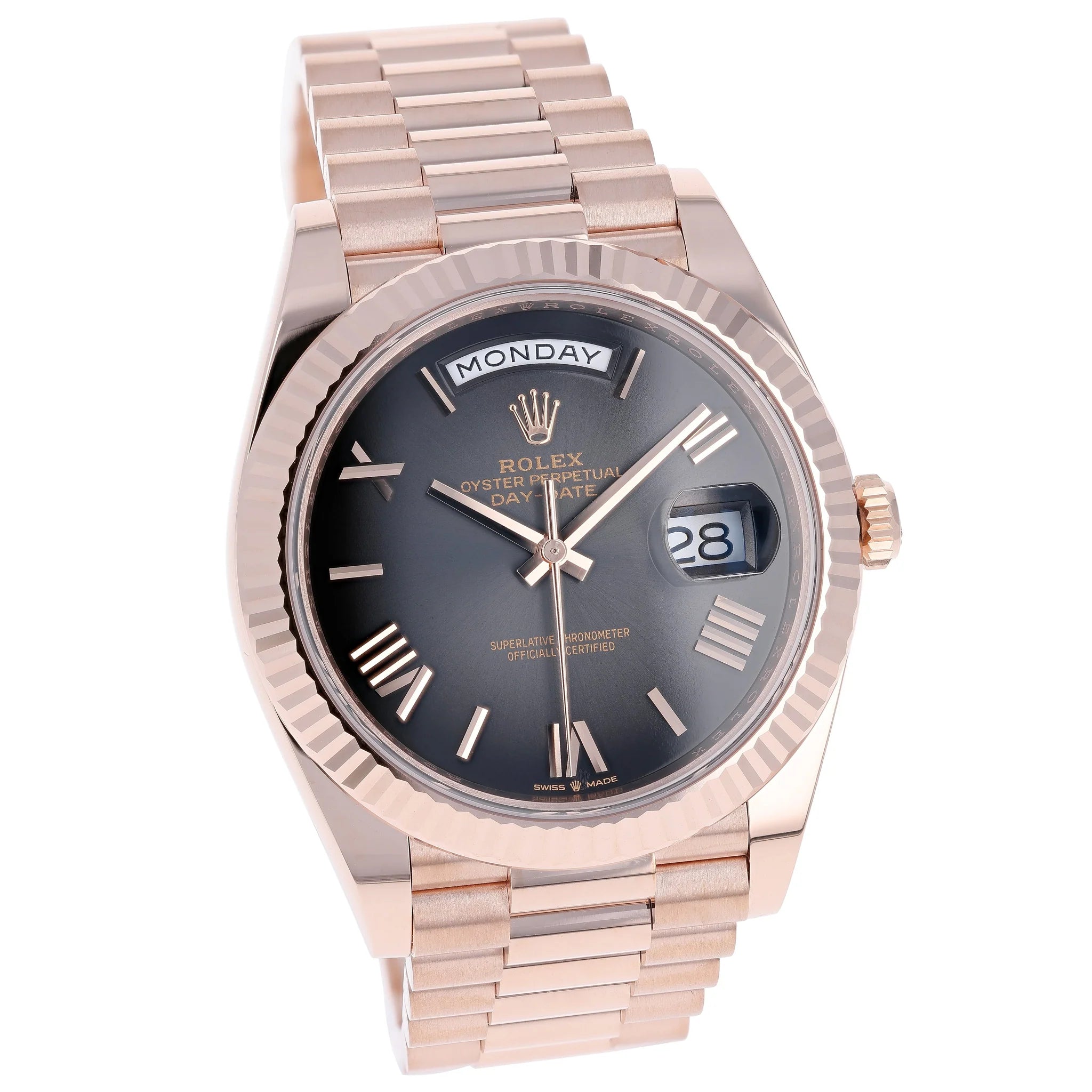 Rolex Day-Date 40 mm 228235 Slate Ombre NEW JULY President Rose Gold