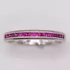 14k White Gold Band with Channel-Set Rubies 0.25 Carats