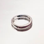 14k White Gold Band with Channel-Set Rubies 0.25 Carats