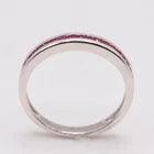 14k White Gold Band with Channel-Set Rubies 0.25 Carats