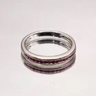 14k White Gold Band with Channel-Set Rubies 0.25 Carats