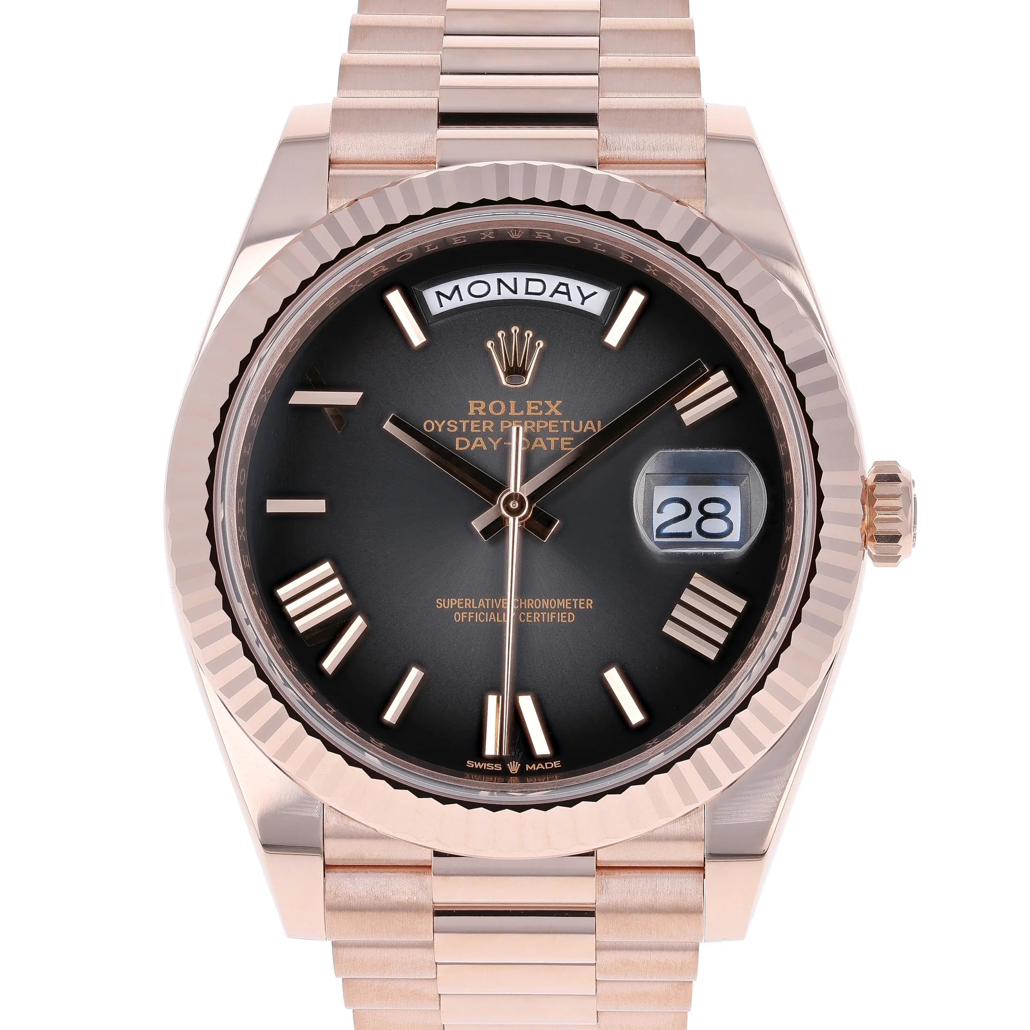 Rolex Day-Date 40 mm 228235 Slate Ombre NEW JULY President Rose Gold