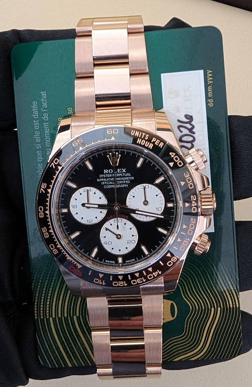 Rolex "Le Mans" Daytona Everose Gold black dial black ceramic bezel full links 2026