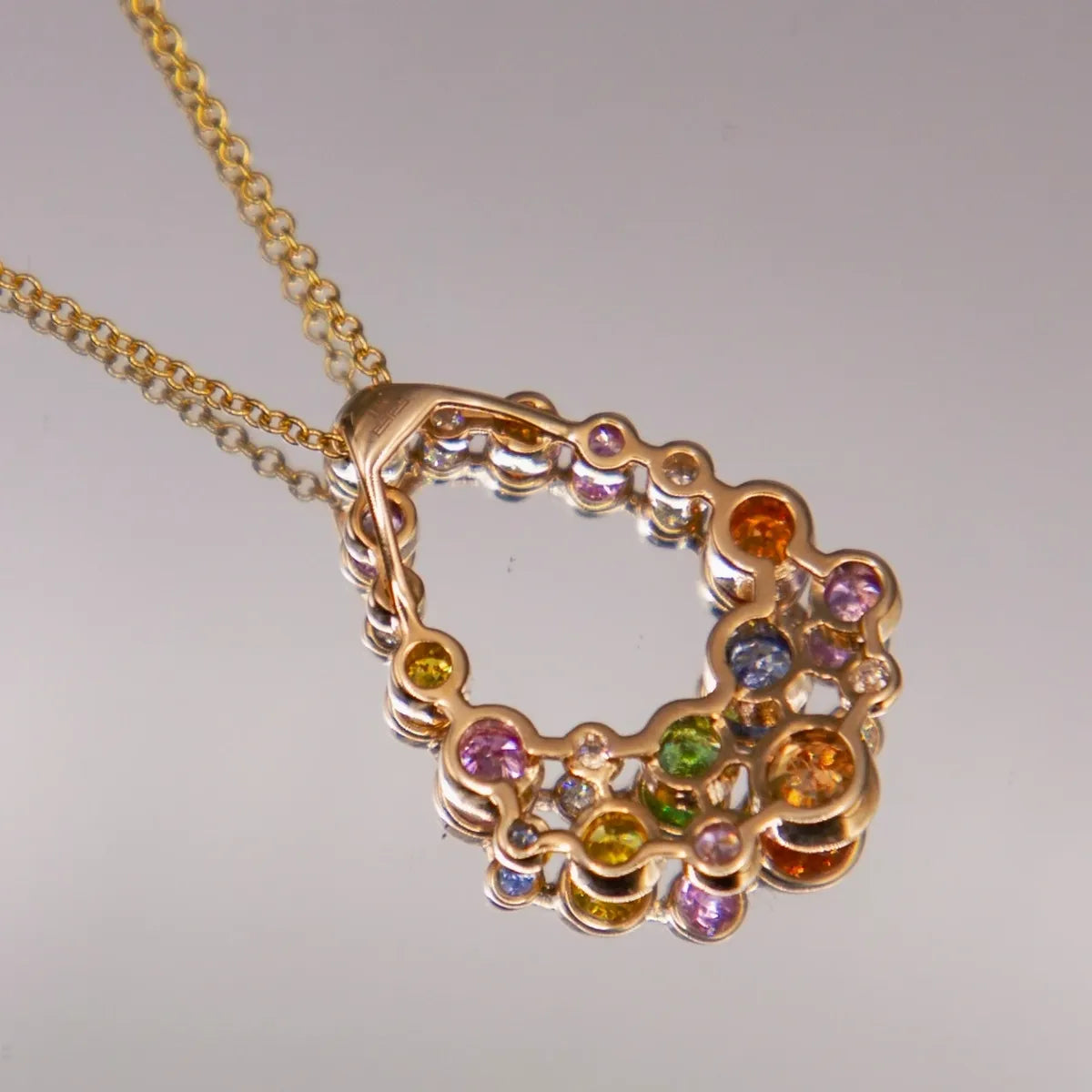 Yellow Gold Diamond Multi-Gem Pendant