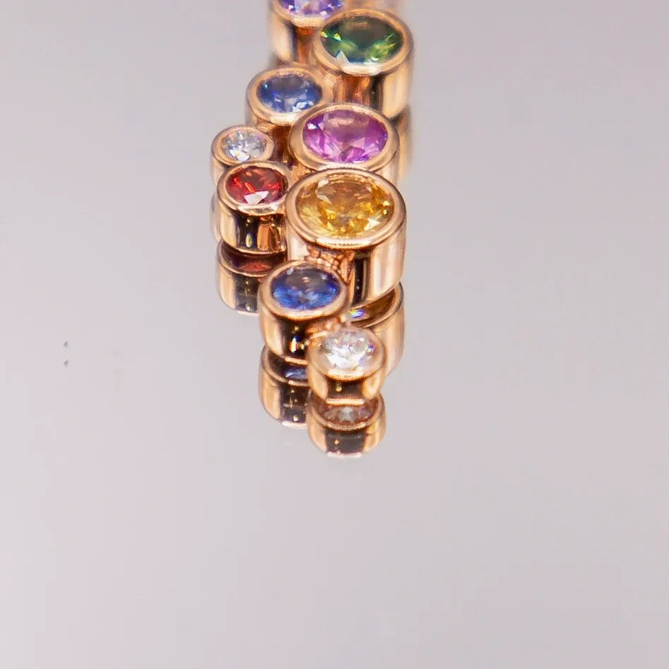 Rose Gold Multi-Gem Diamond Pendant