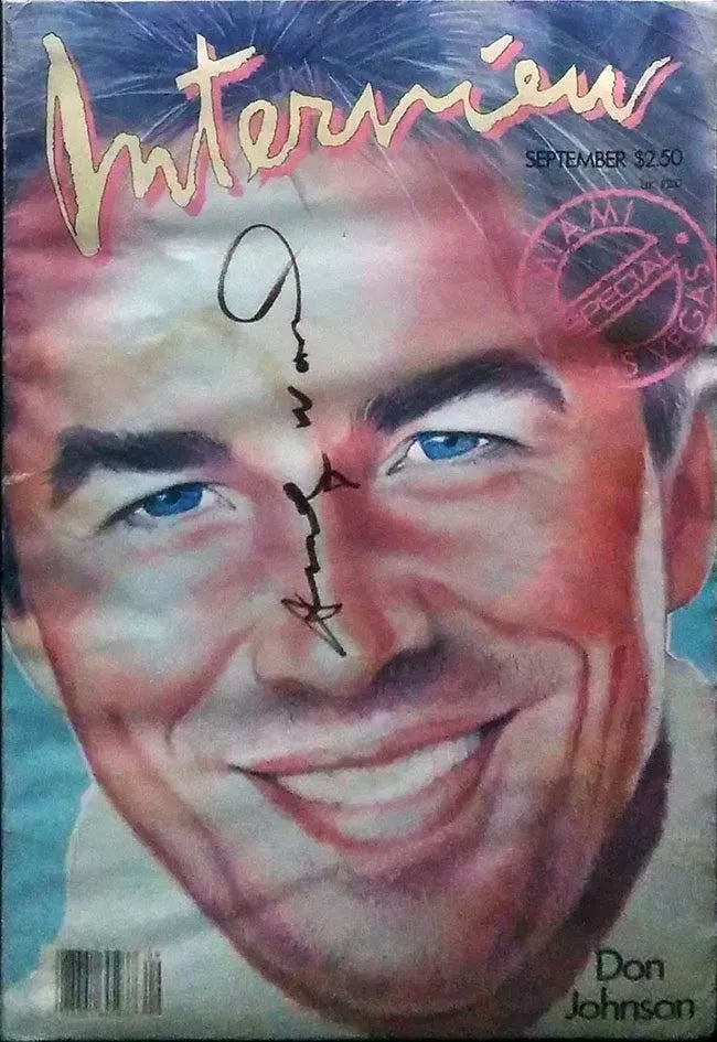 Don Johnson Interview Magazine (Signed Cover) by Andy Warhol
