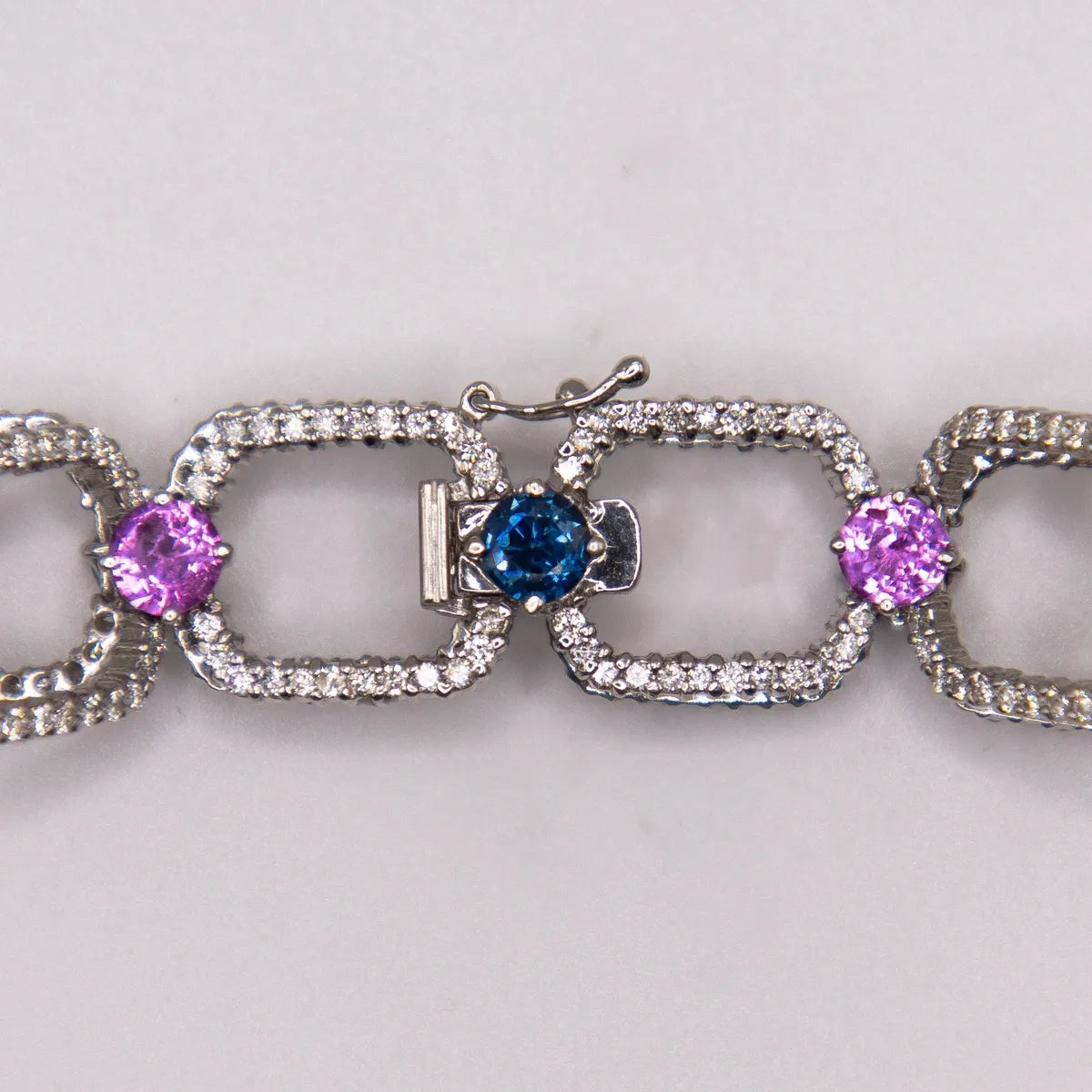 White Gold Sapphire Diamond Bracelet