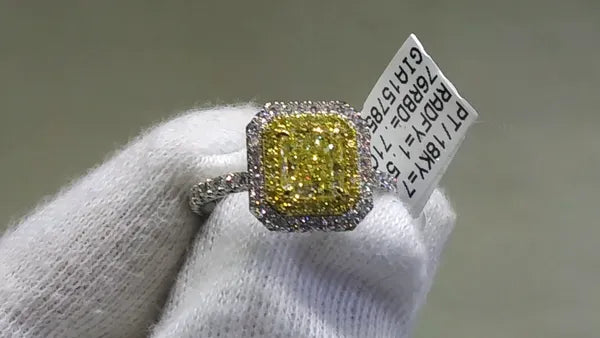 Fancy Canary Yellow Diamond Ring #J0761