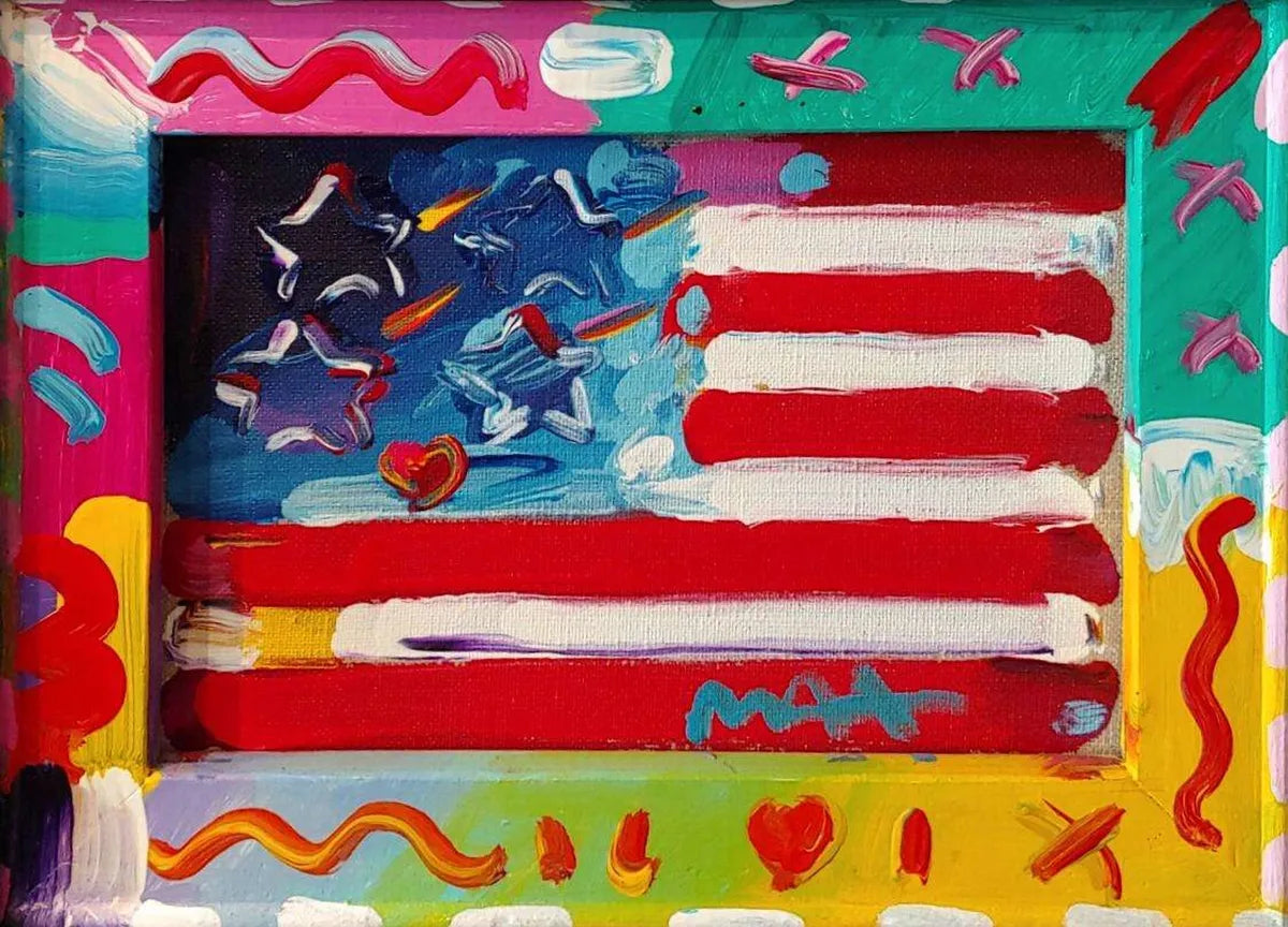 Flag With Heart by Peter Max