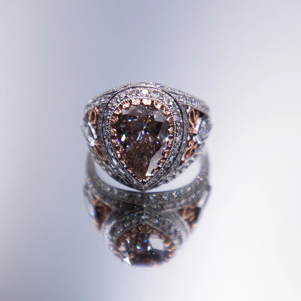 3.60 Carat GIA Cert Pink Diamond/Platinum/18k. Ring by Anthony Gerard DiMaggio