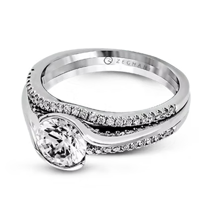 Two-Tone Gold Engagement Ring with Diamonds