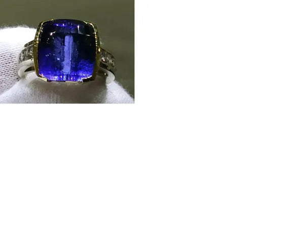 18k Two-Tone 14.07ct Tanzanite Ring #J0419