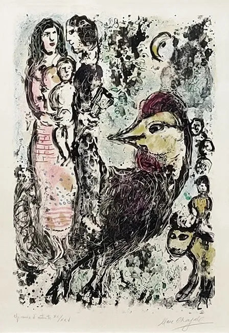 La Famille Au Coq by Marc Chagall