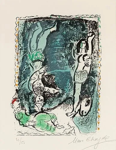 La Pirouette Blue by Marc Chagall