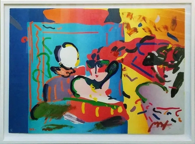 Lady With Degas (embellished) by Peter Max