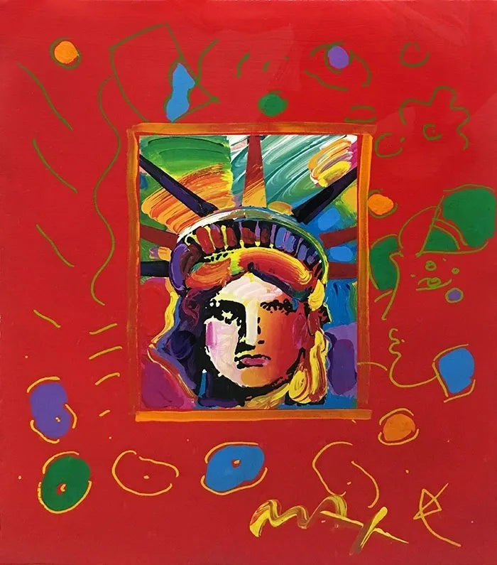 Liberty Head III (Overpaint) by Peter Max